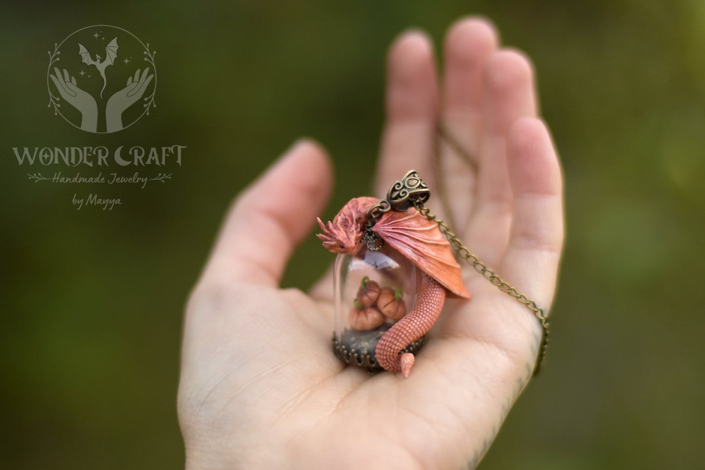 Pumpkin Guardian Dragon Necklace