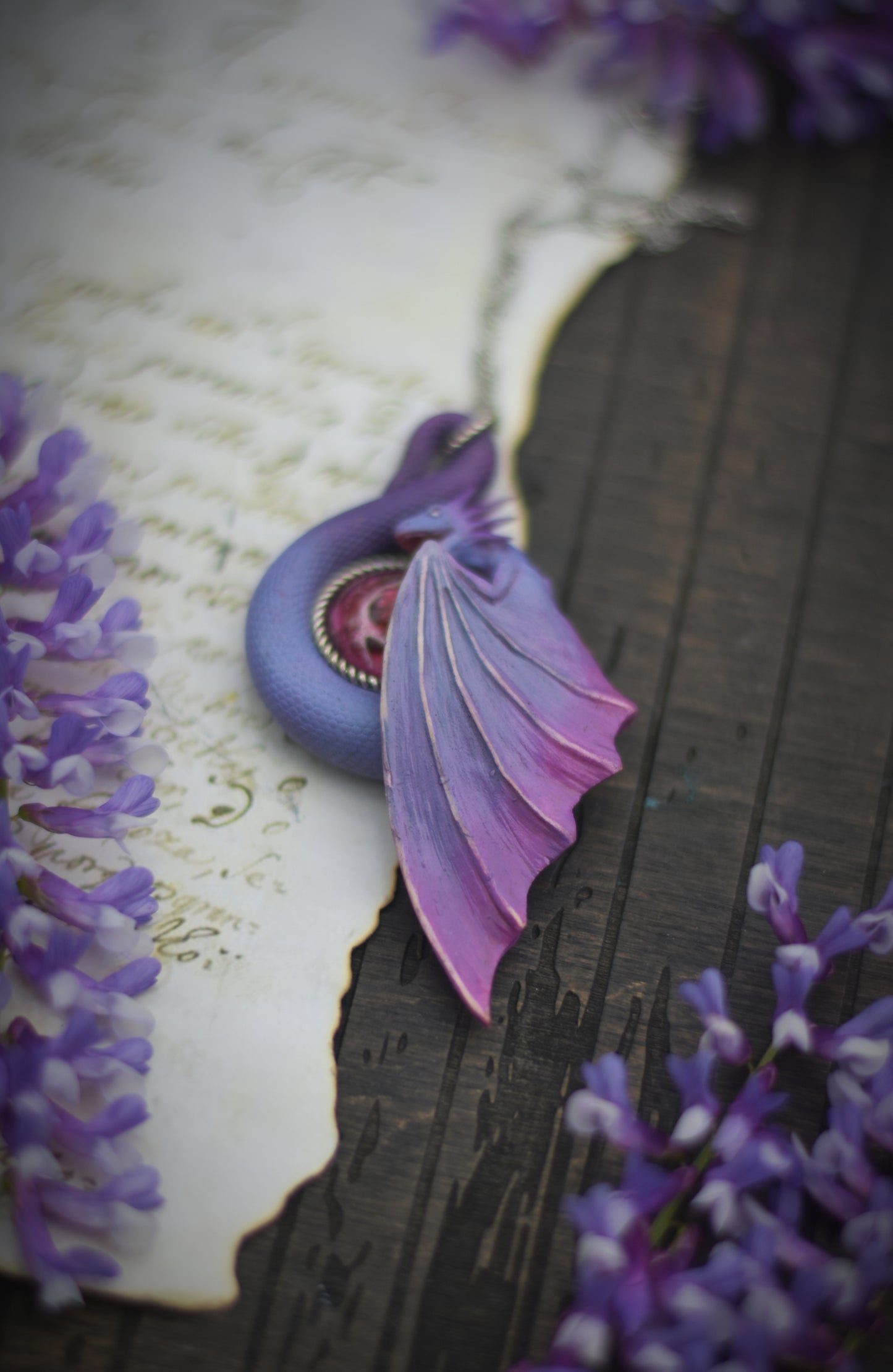 Purple and Violet Dragon Necklace