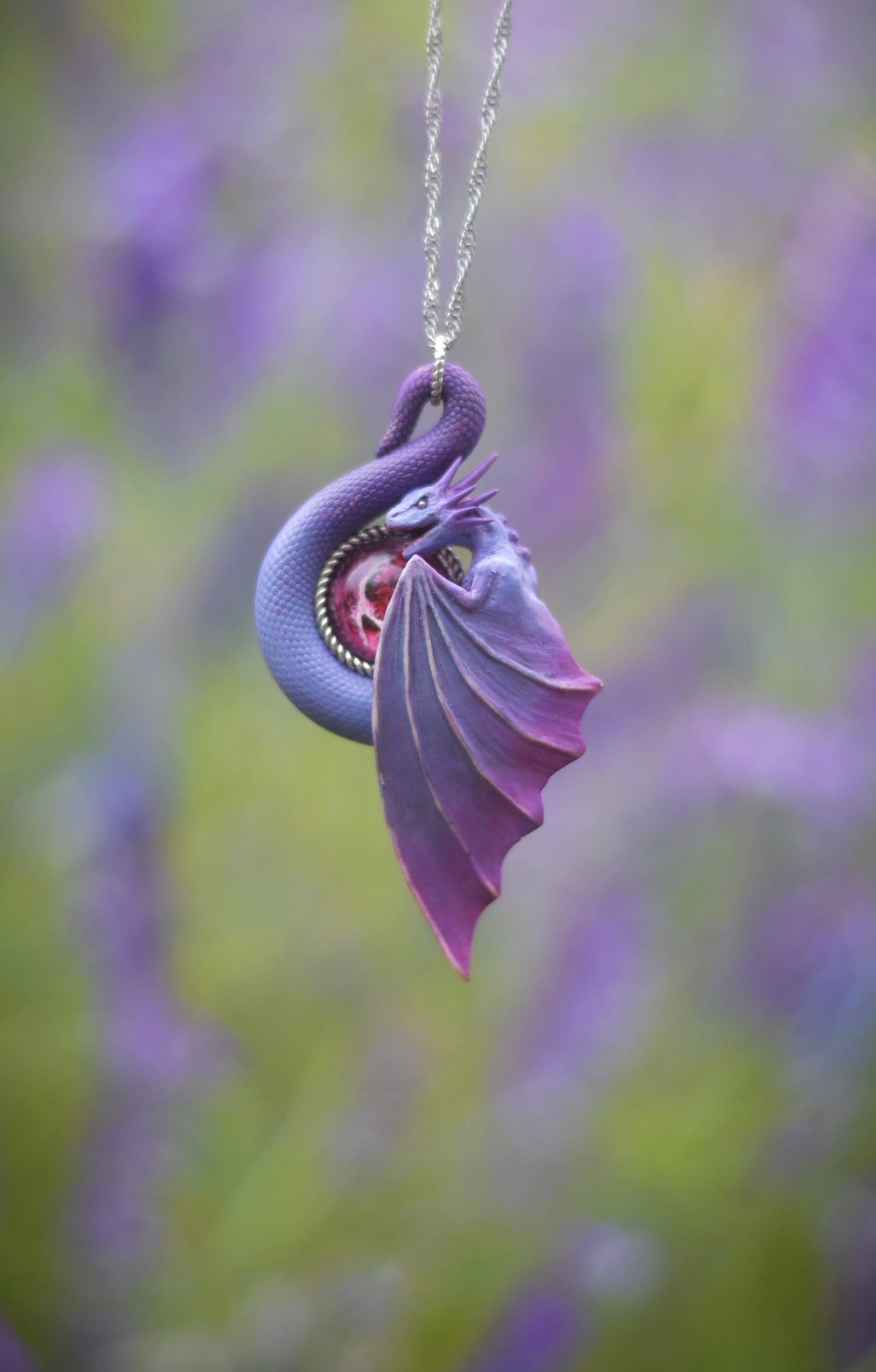 Purple and Violet Dragon Necklace