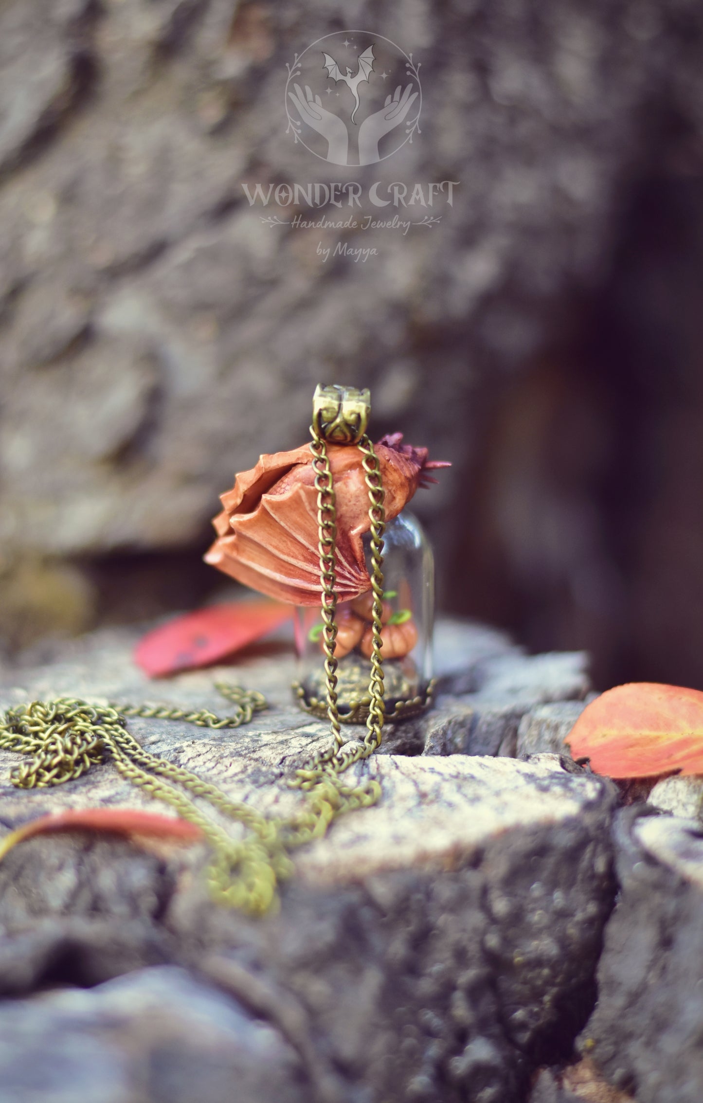 Pumpkin Guardian Dragon Necklace