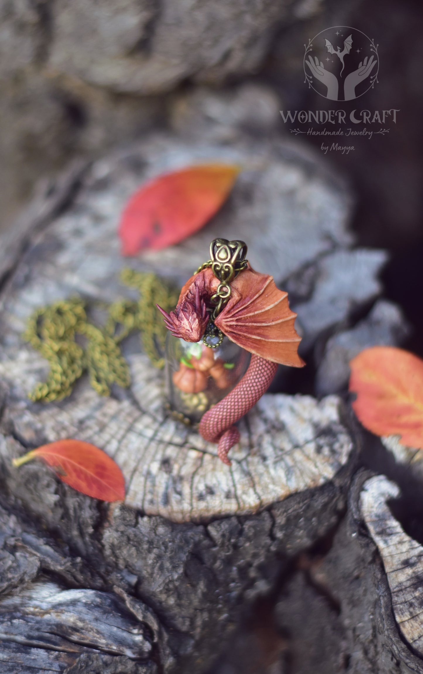 Pumpkin Guardian Dragon Necklace