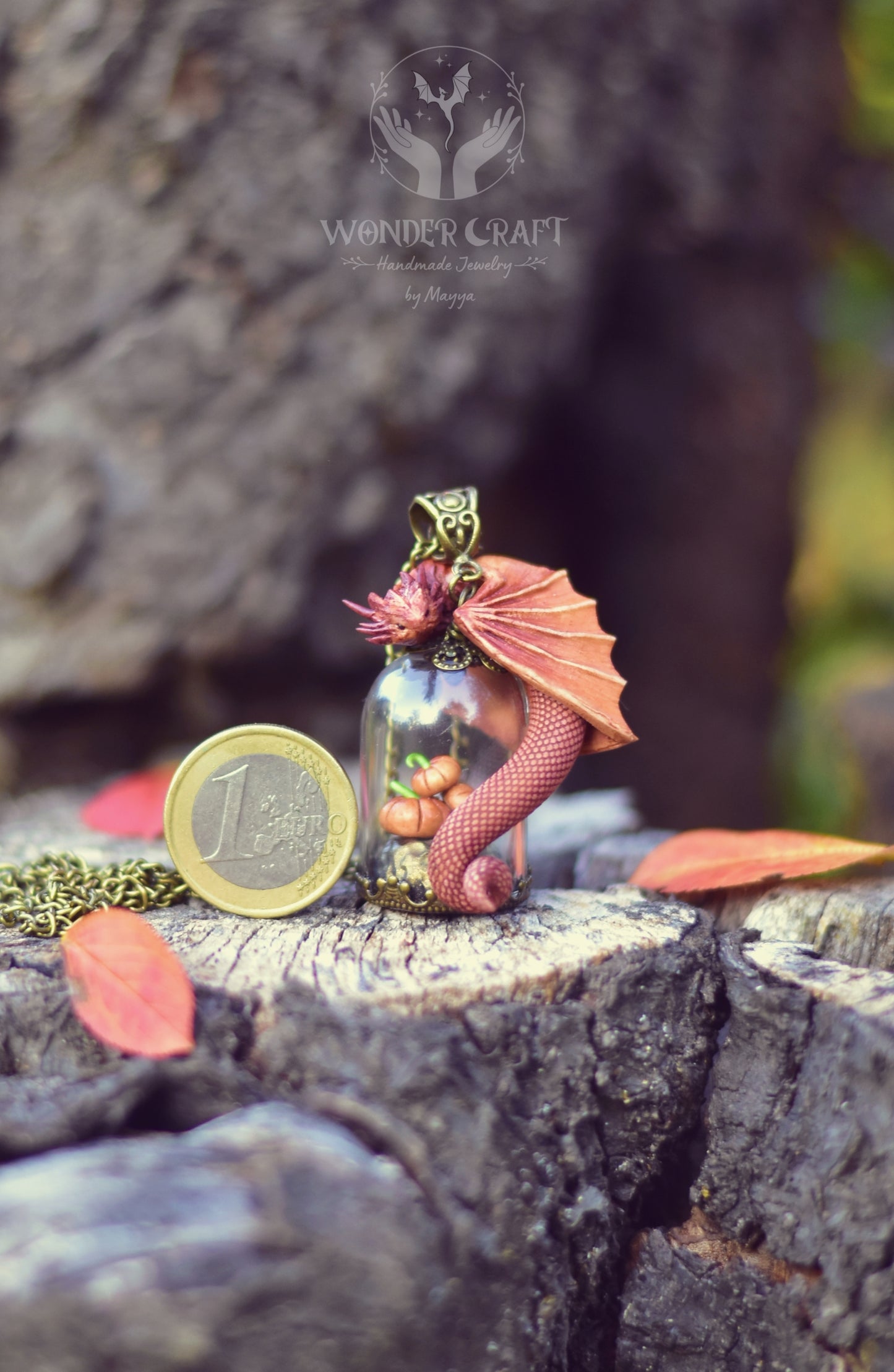 Pumpkin Guardian Dragon Necklace