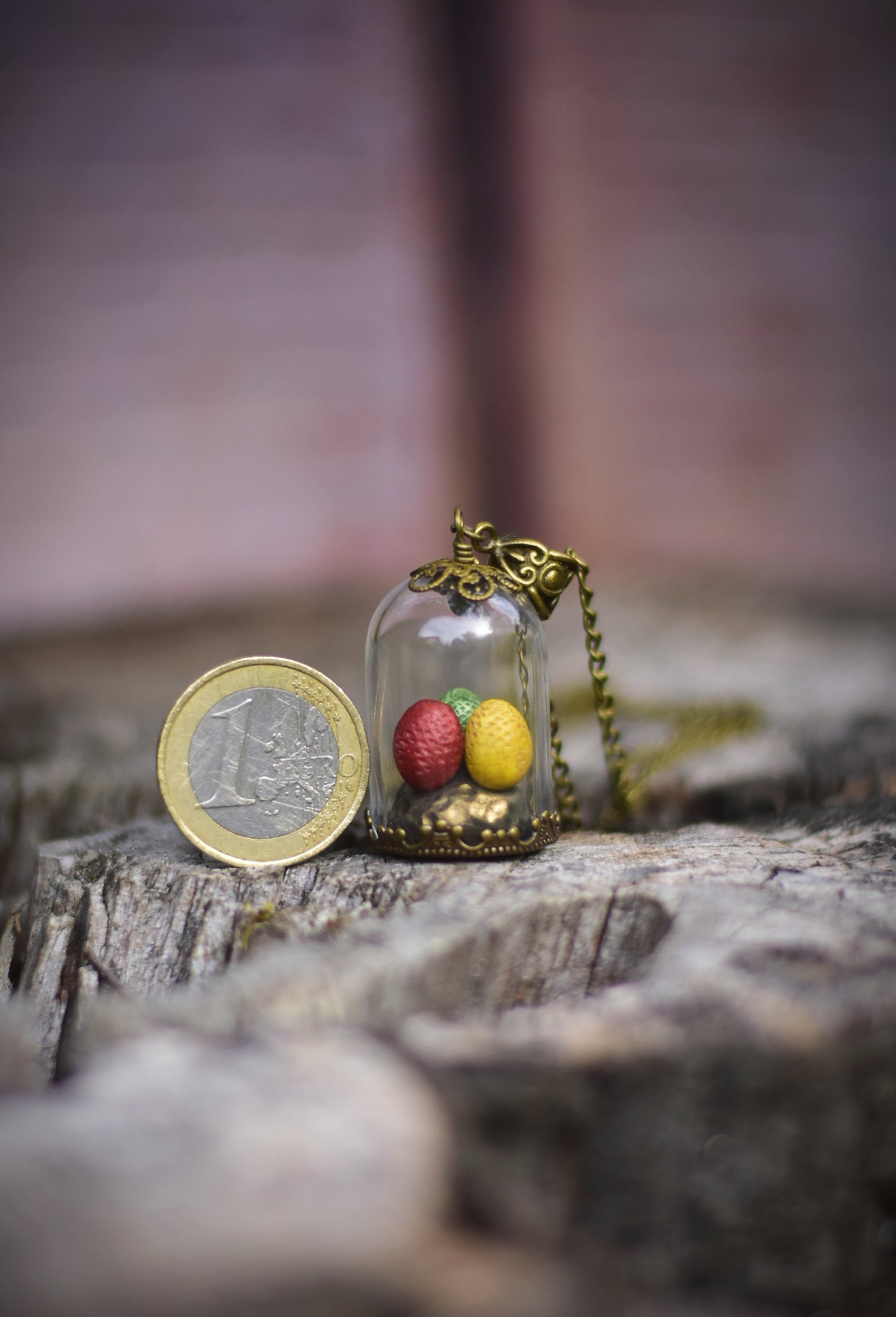 Mystic Hatch - Dragon Eggs Under Glass Dome Necklace