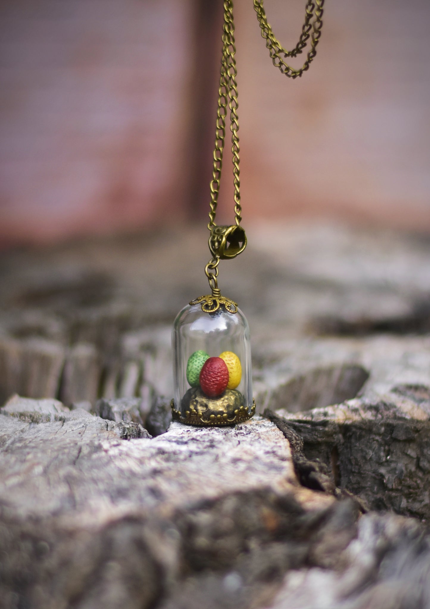 Mystic Hatch - Dragon Eggs Under Glass Dome Necklace