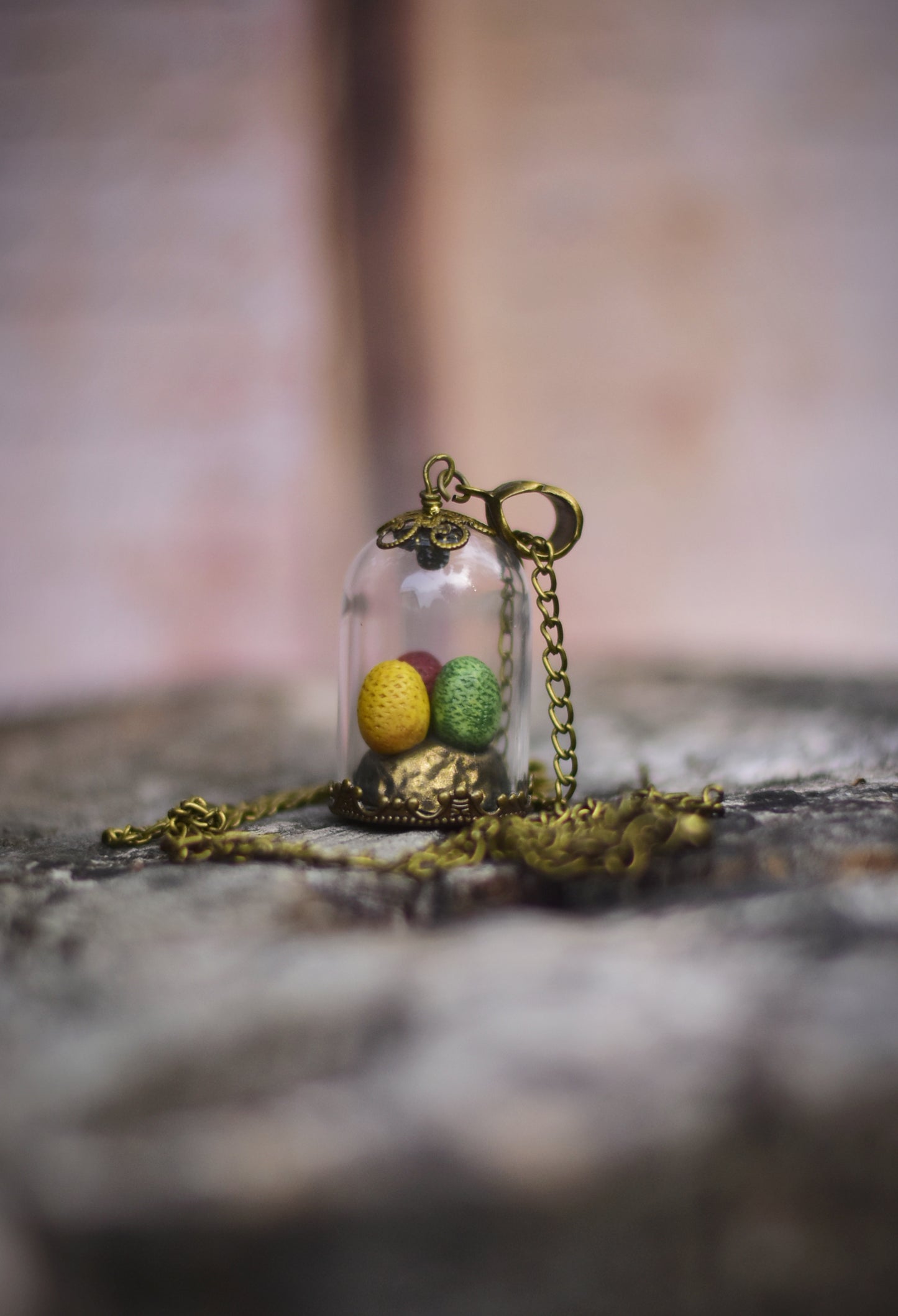 Mystic Hatch - Dragon Eggs Under Glass Dome Necklace