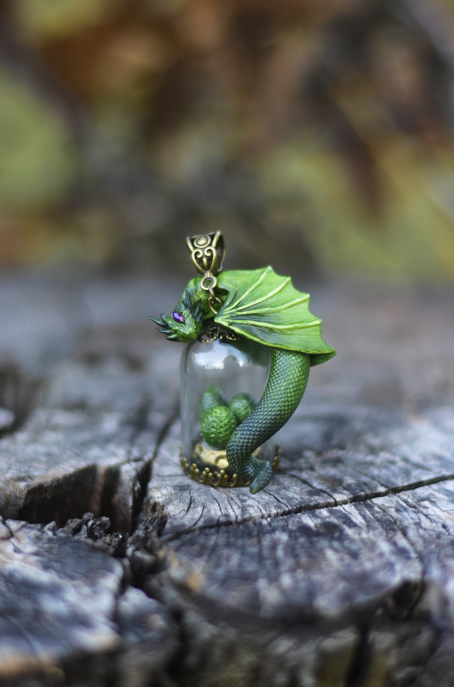 Green Dragon Egg Guardian Necklace