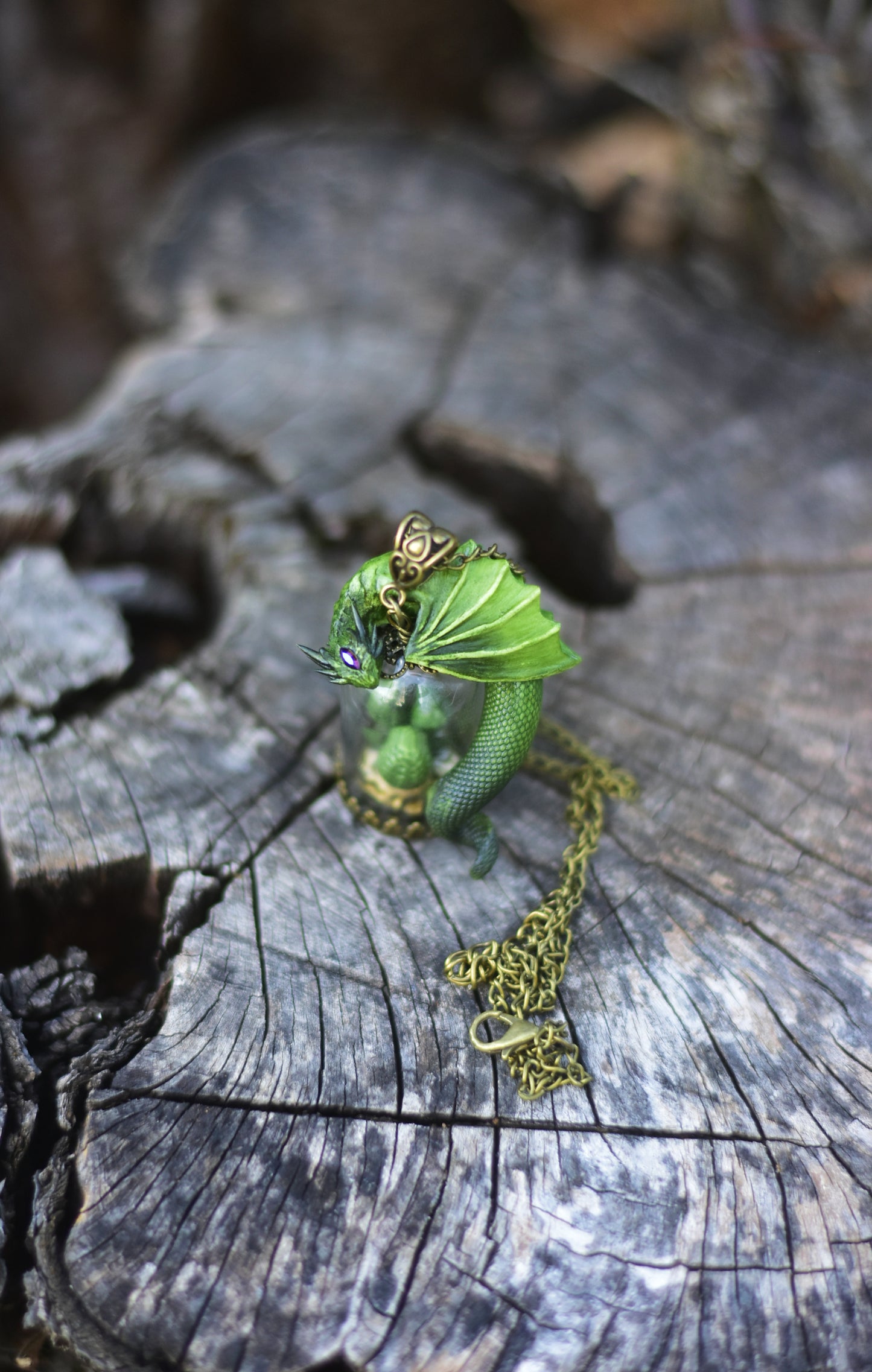 Green Dragon Egg Guardian Necklace