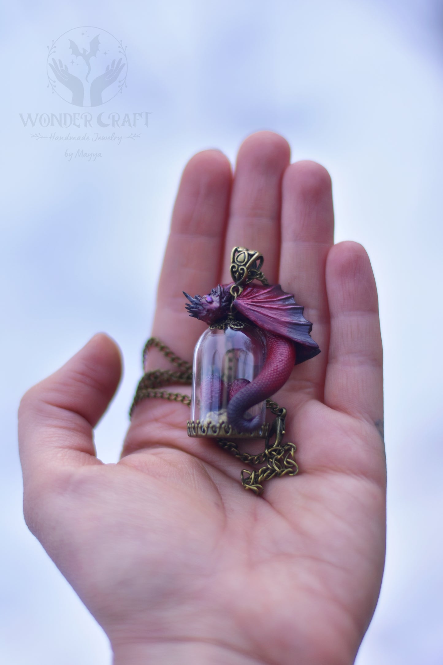 Red and Black Dragon Egg Guardian Necklace