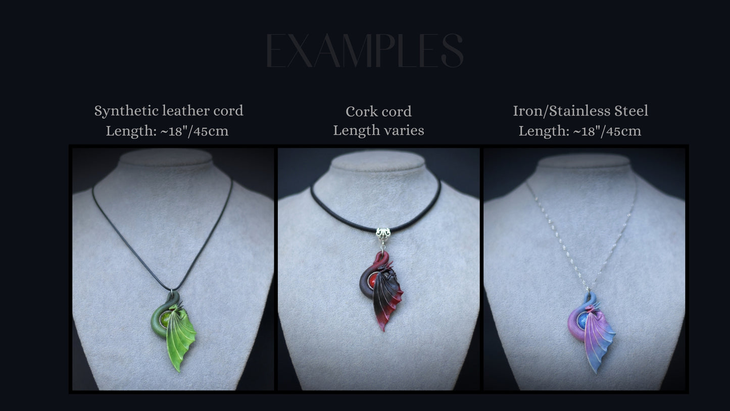 White and Pink Fairy Dragon Necklace