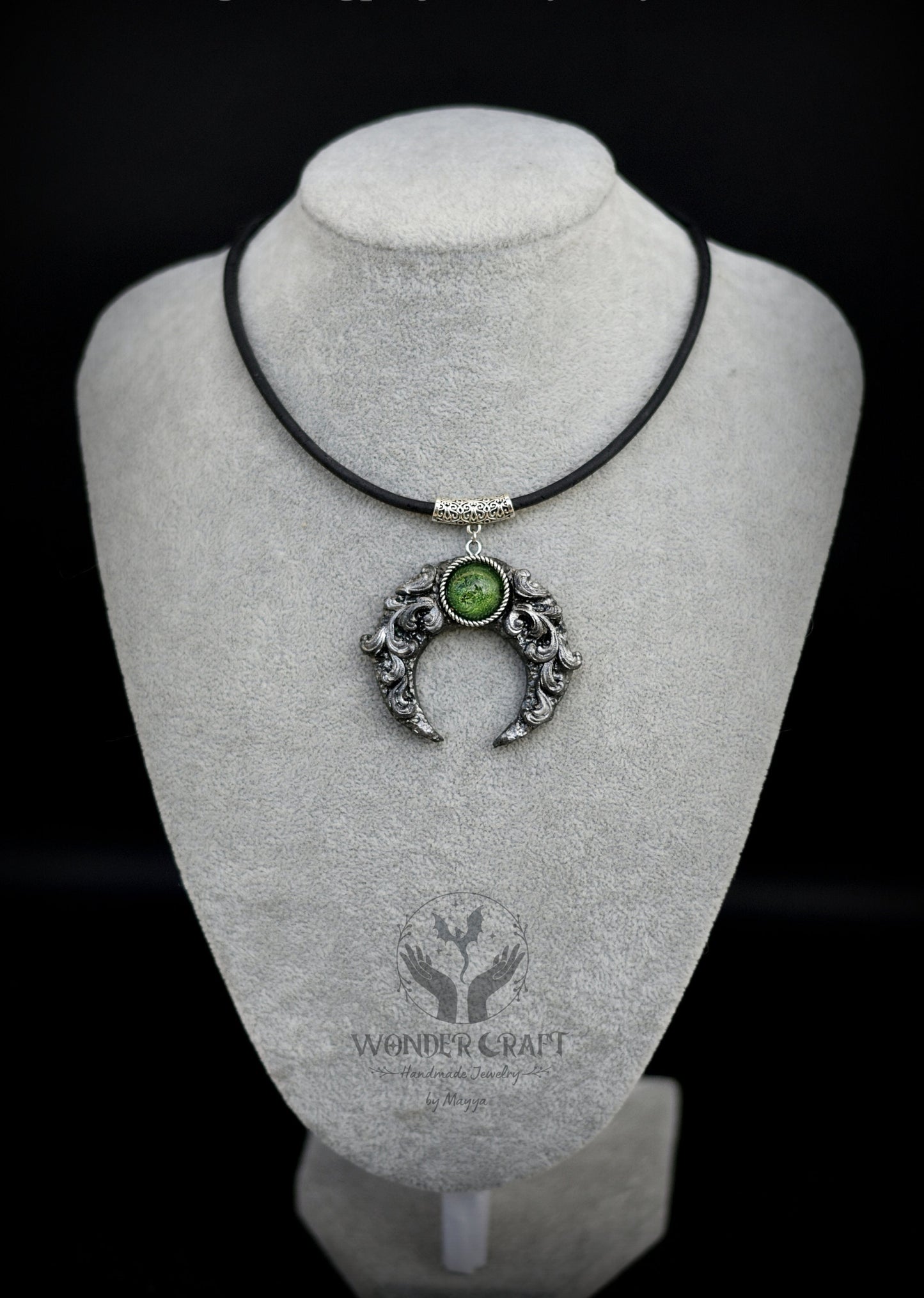 Green Witch Moon Necklace