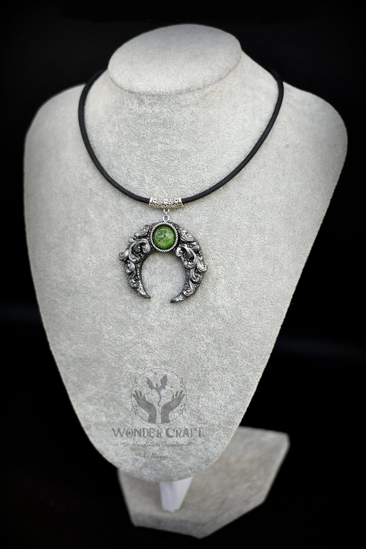Green Witch Moon Necklace