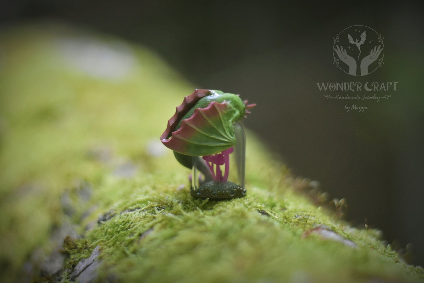 Guardian Dragon with Mini Mushrooms Necklace