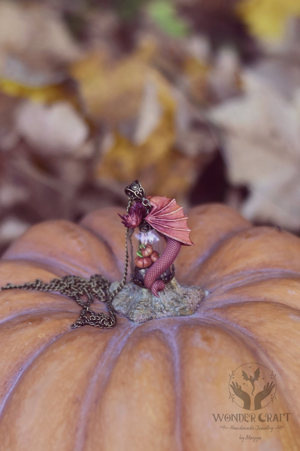 Pumpkin Guardian Dragon Necklace