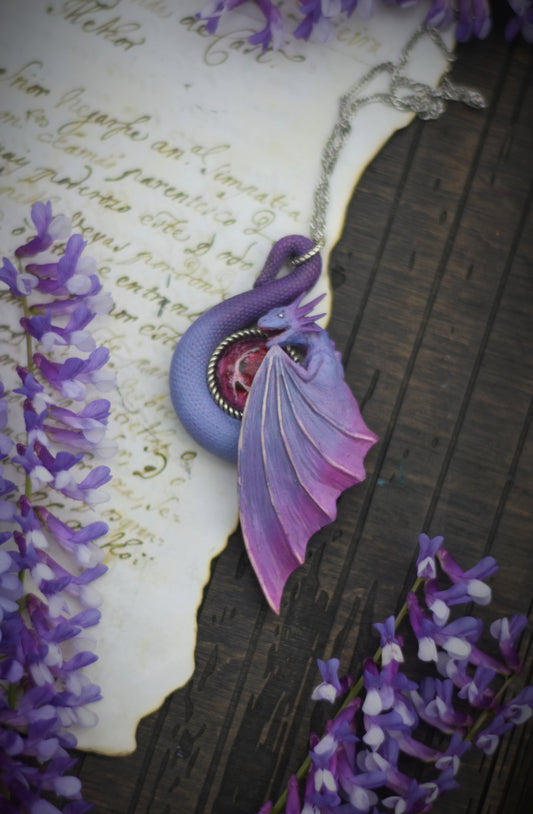 Purple and Violet Dragon Necklace