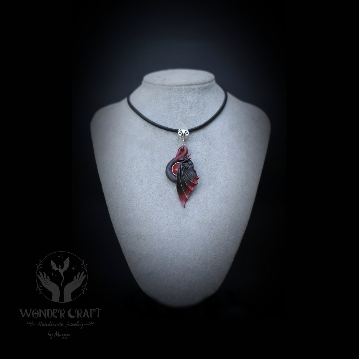 Black and Red Dragon Necklace