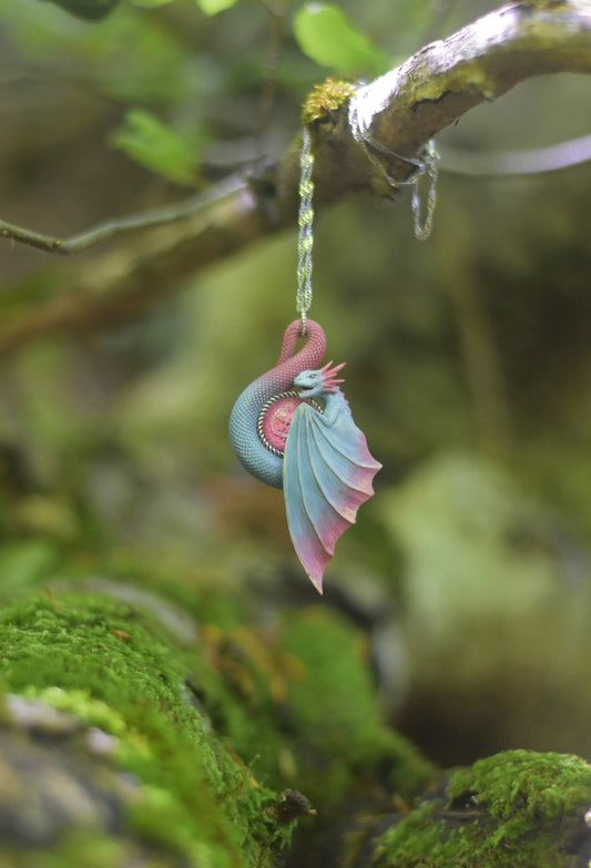 Blue and Pink Dragon Necklace