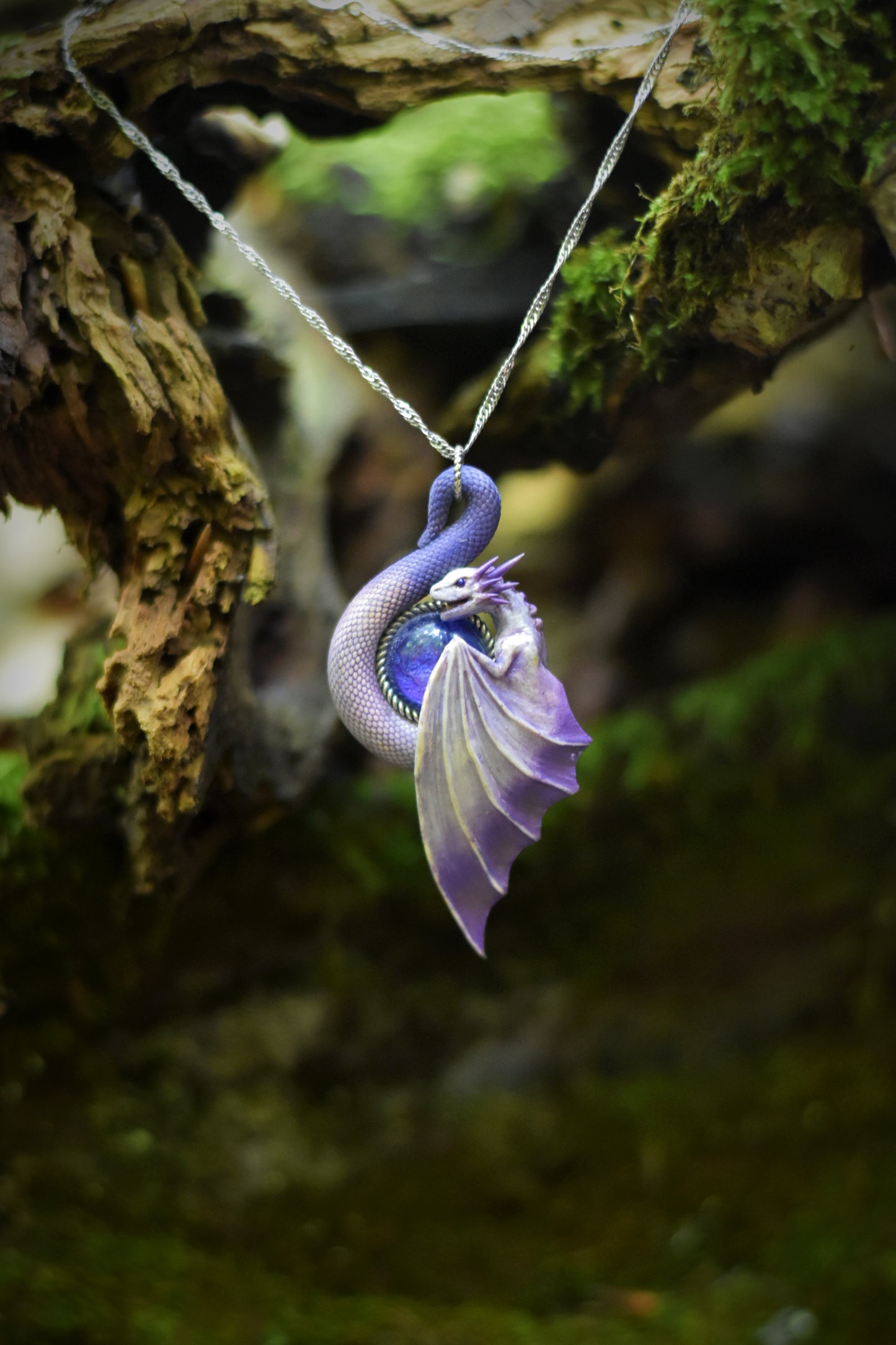 Violet Dragon Necklace