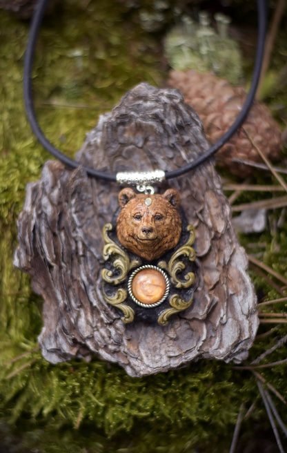 Forest Spirit Guardian Bear Necklace