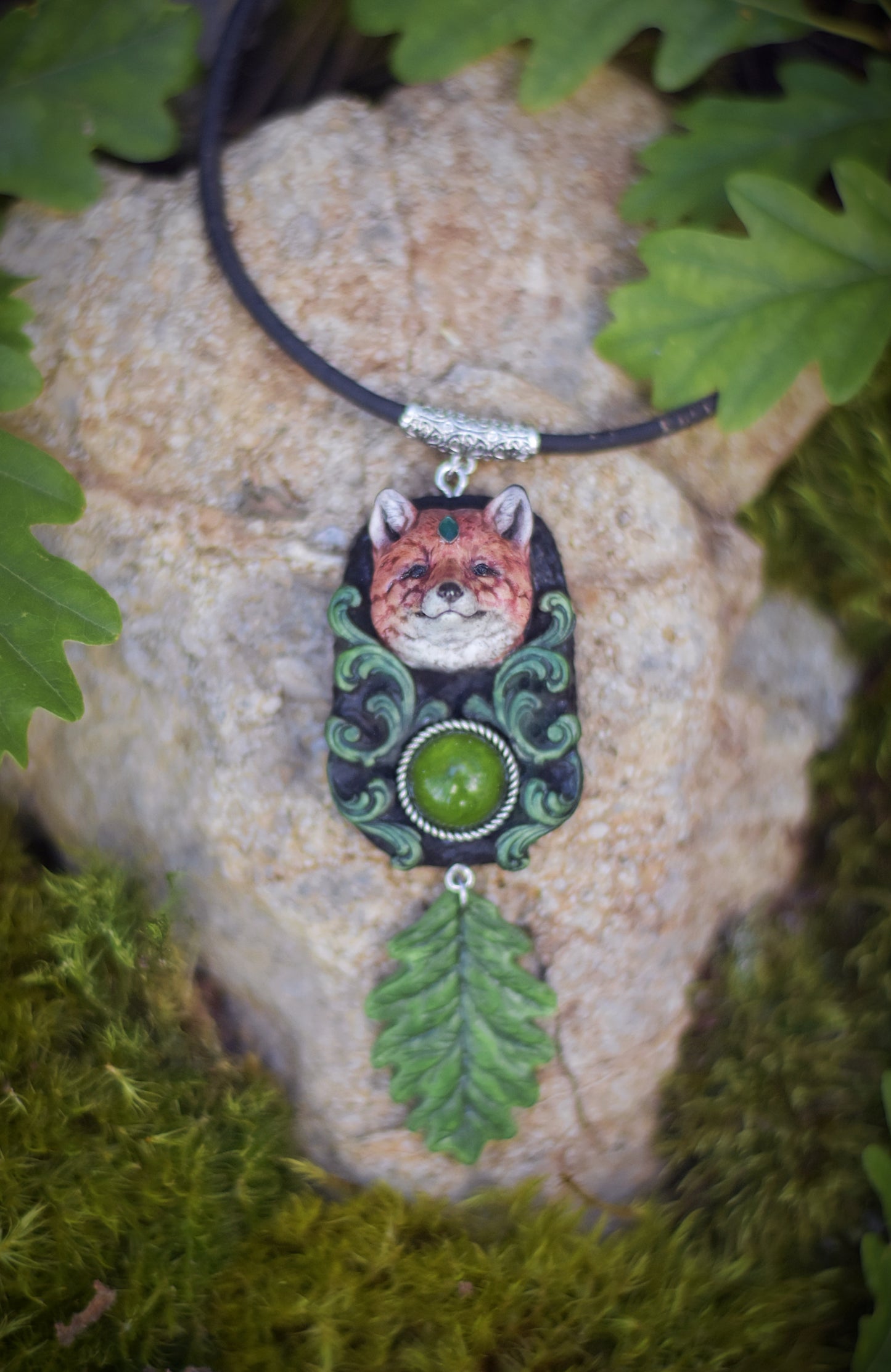 Forest Spirit Guardian Fox Necklace