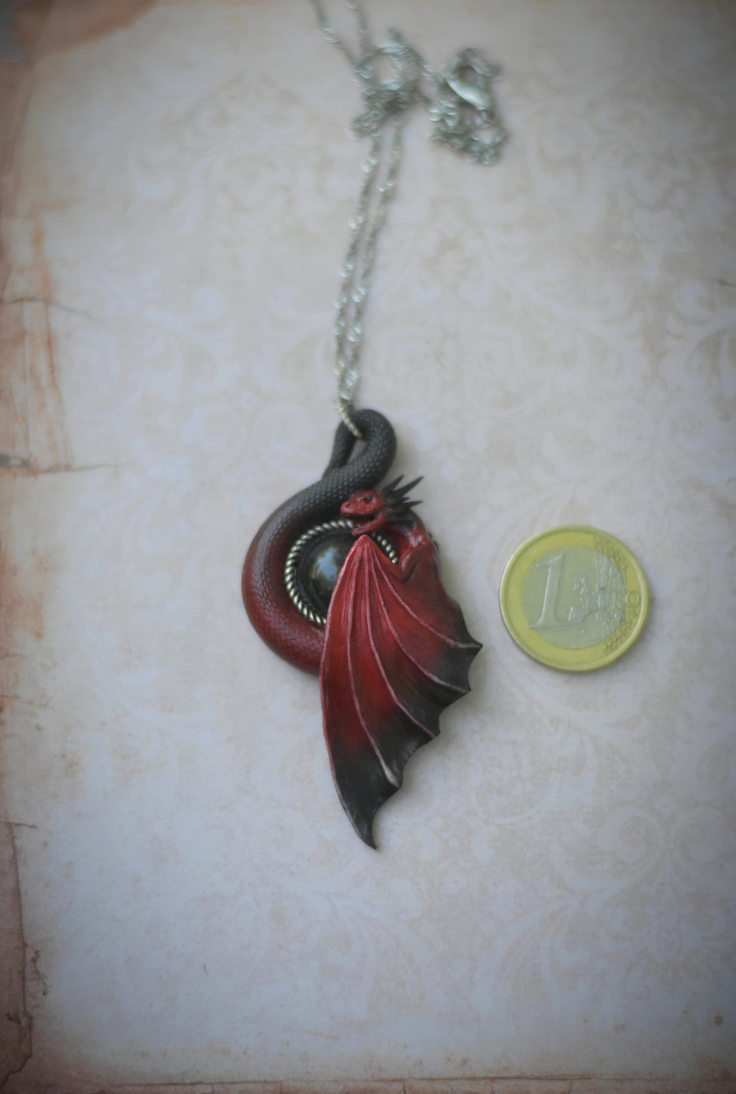 Red and Black Dragon Necklace