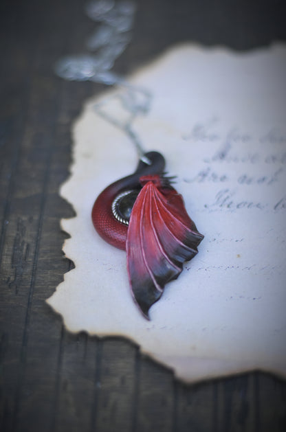 Red and Black Dragon Necklace