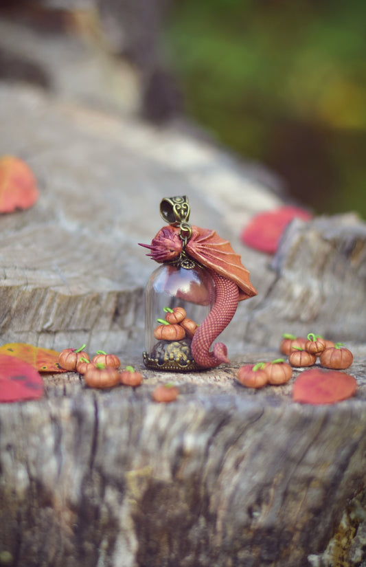 Pumpkin Guardian Dragon Necklace