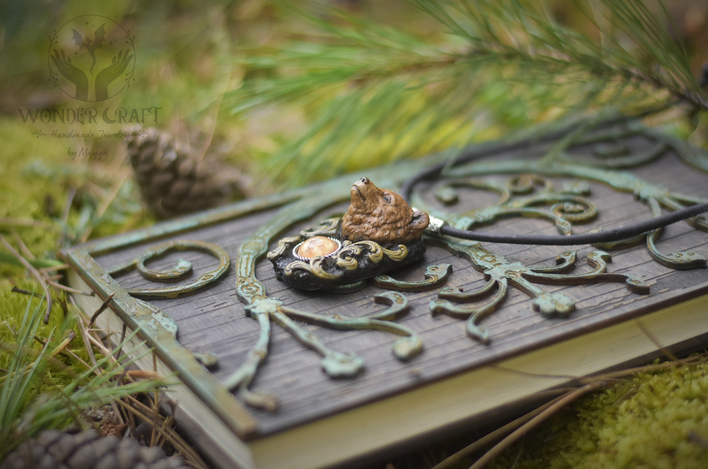 Forest Spirit Guardian Bear Necklace