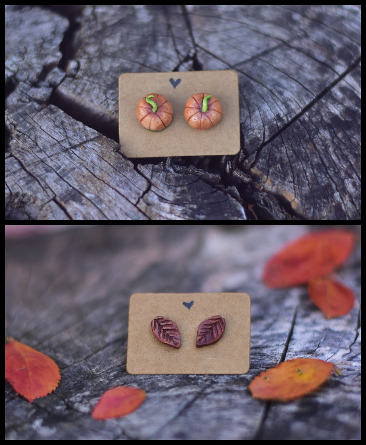 Autumn Harvest - Pumpkins Under Glass Dome Necklace and Earrings