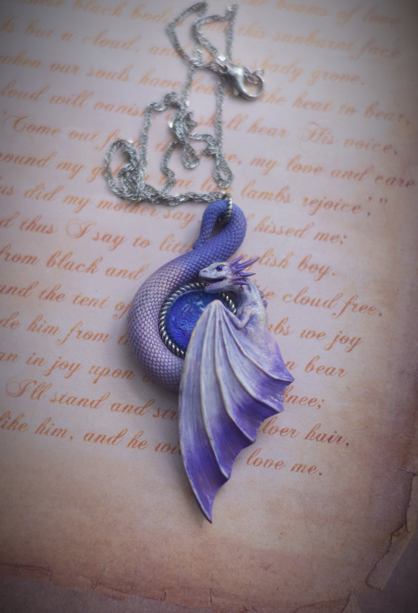 Violet Dragon Necklace