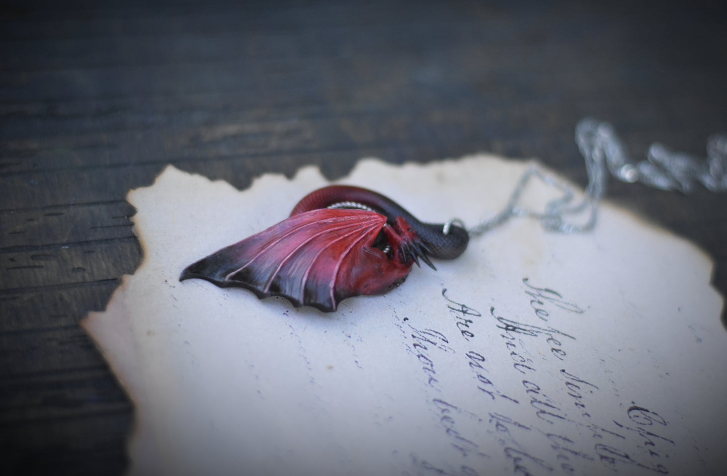 Red and Black Dragon Necklace