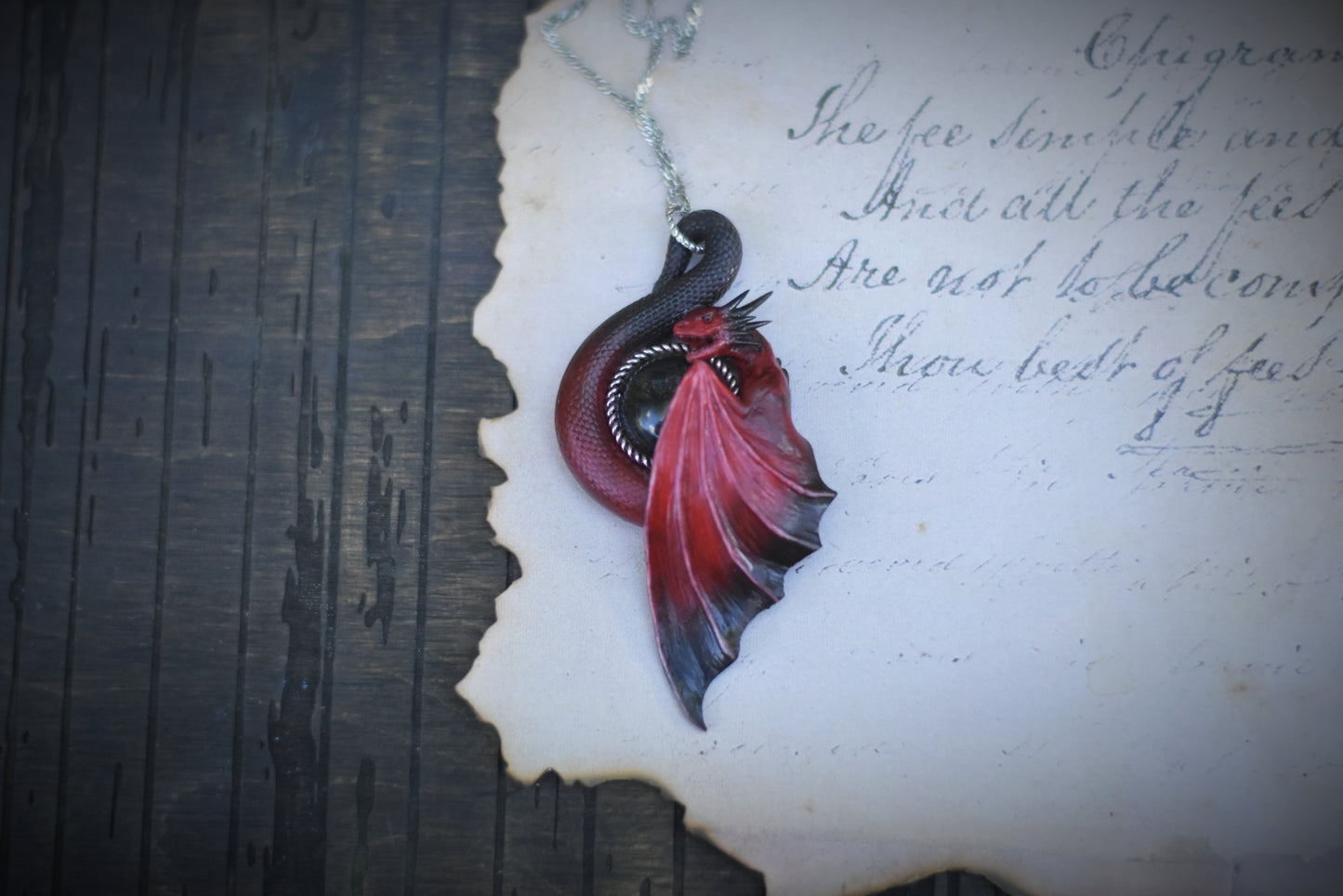 Red and Black Dragon Necklace