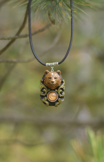 Forest Spirit Guardian Bear Necklace