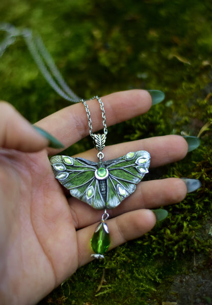 Emerald Moth Pendant