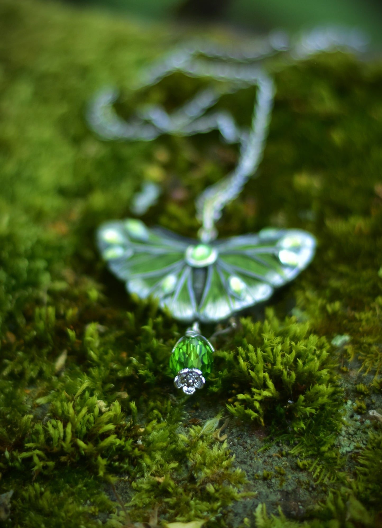 Emerald Moth Pendant