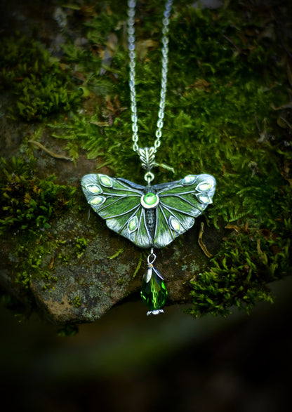 Emerald Moth Pendant