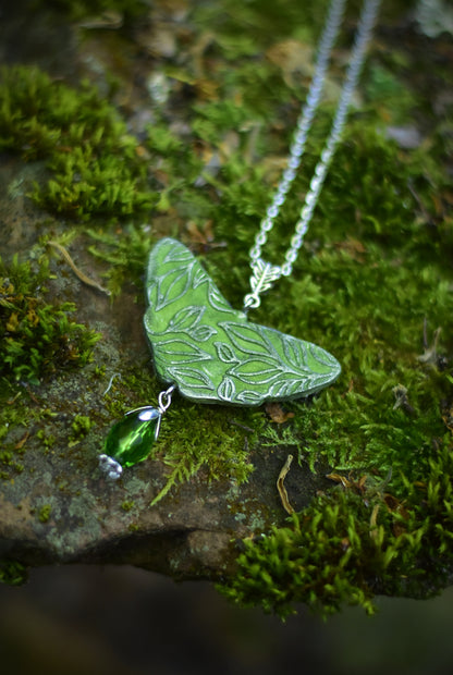 Emerald Moth Pendant