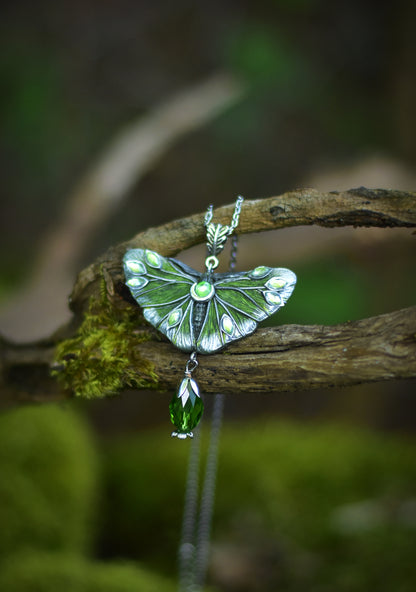 Emerald Moth Pendant
