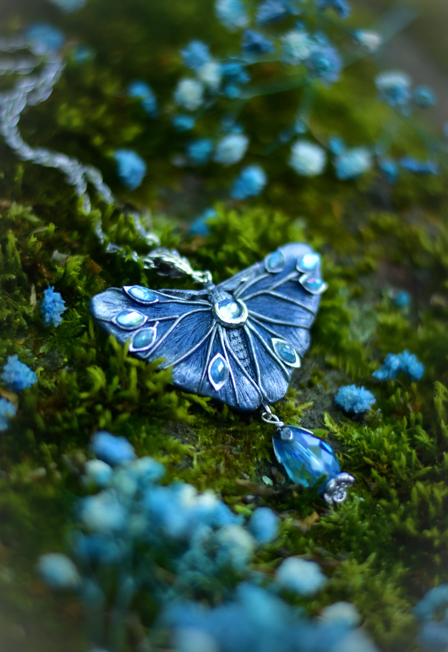 Azure Moth Pendant