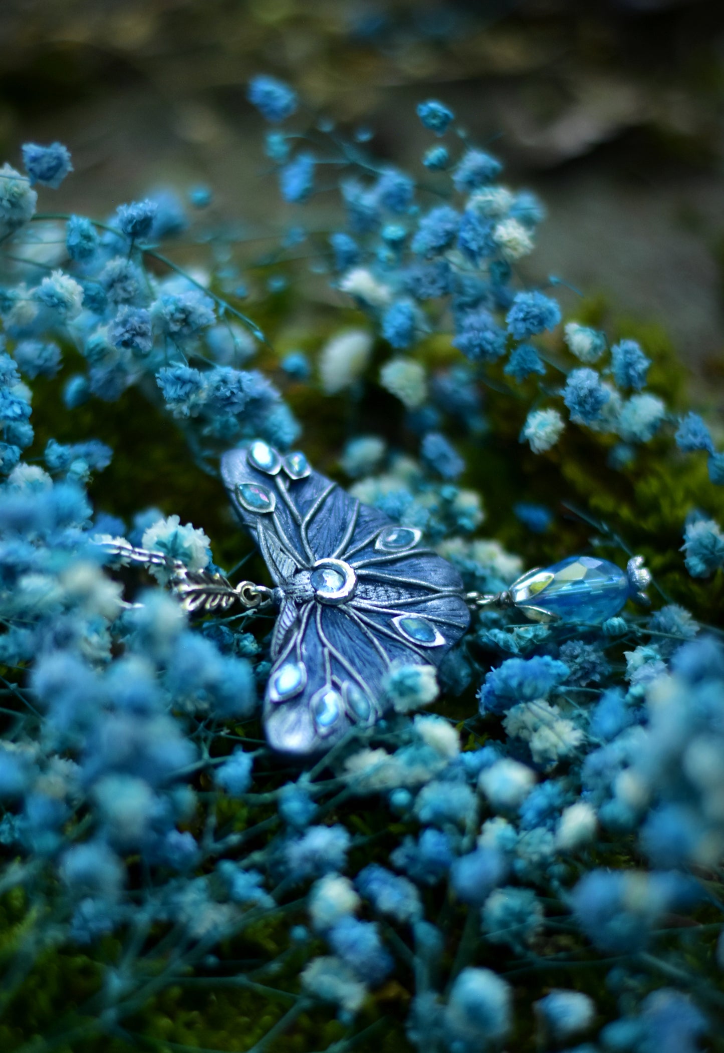 Azure Moth Pendant