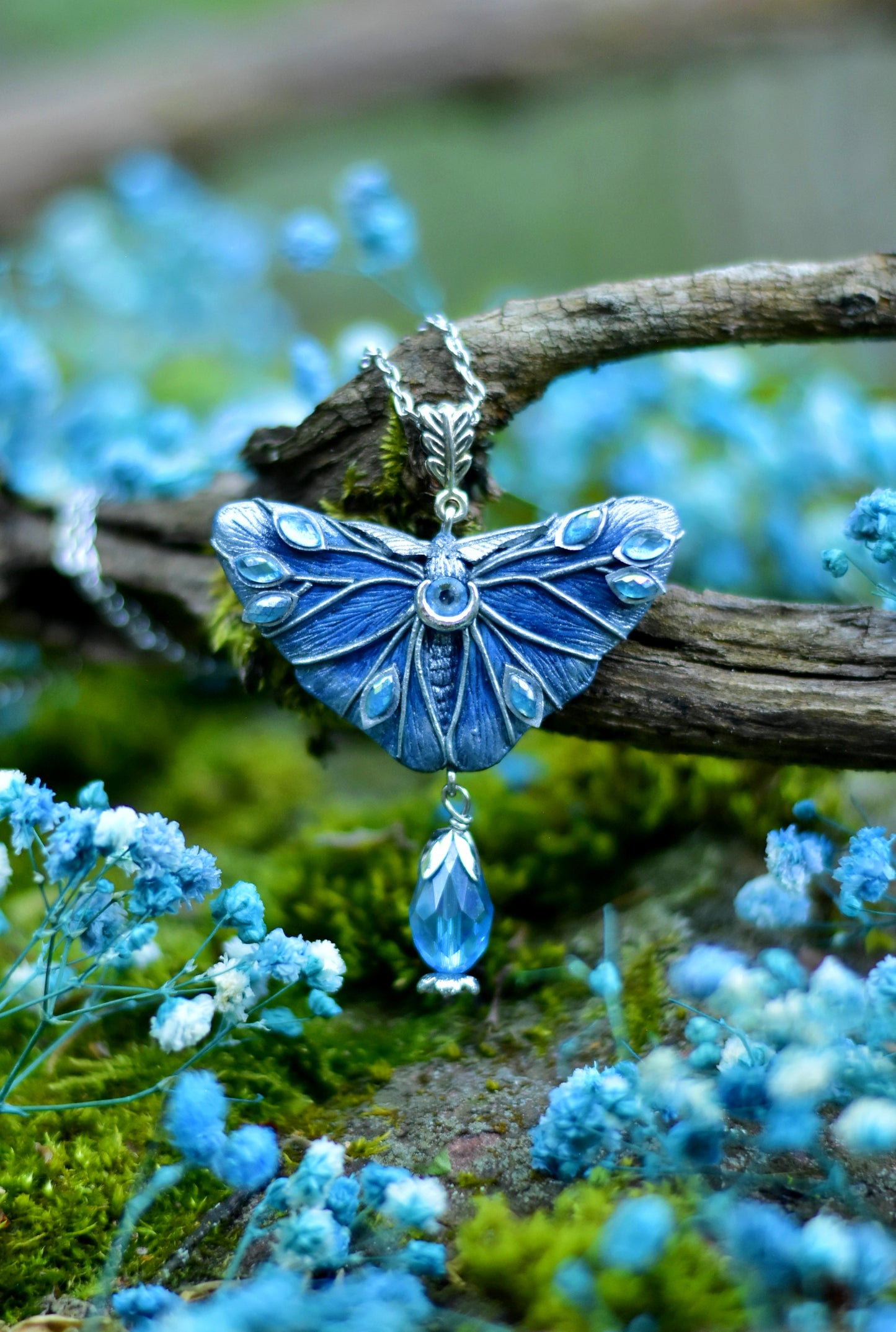 Azure Moth Pendant