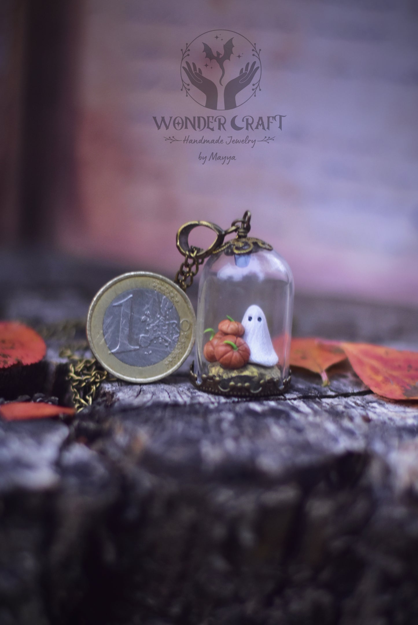 Haunted Harvest - Ghost & Pumpkins Necklace and Earrings