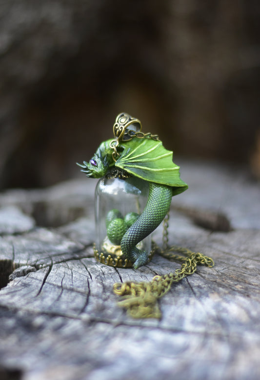 Green Dragon Egg Guardian Necklace