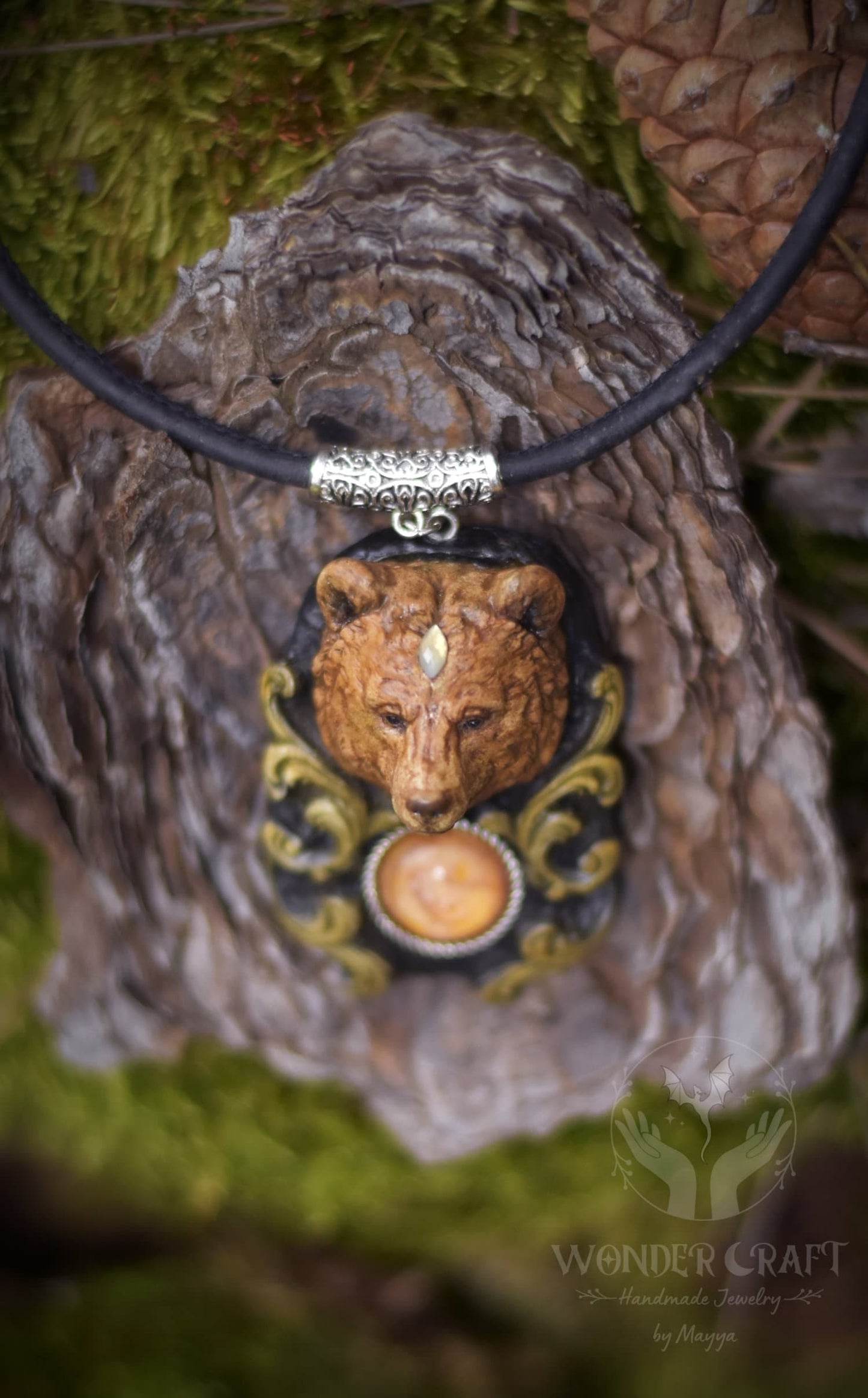 Forest Spirit Guardian Bear Necklace