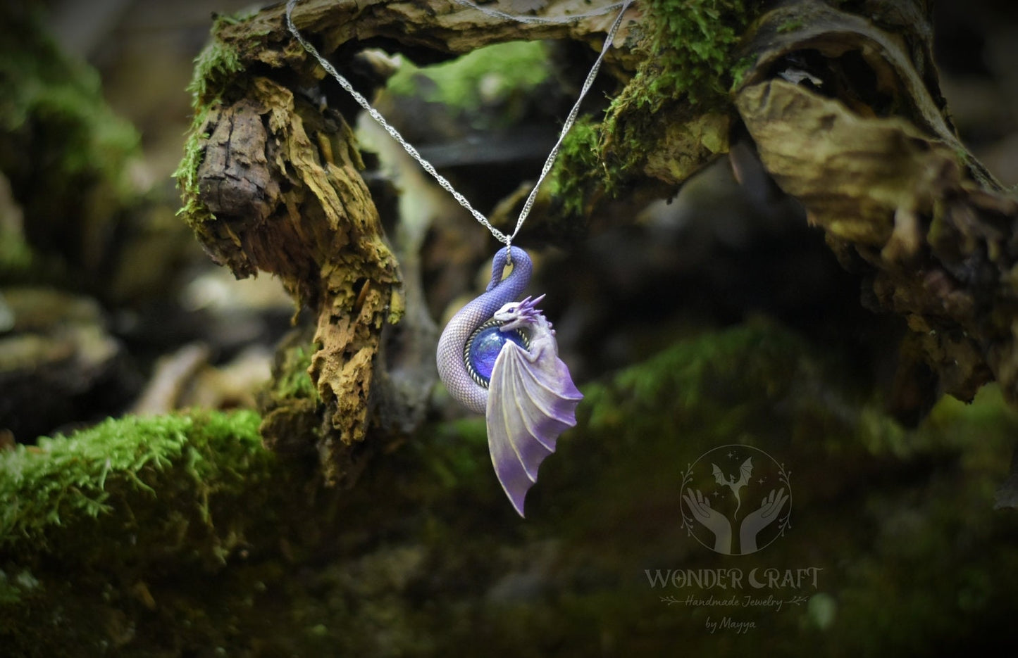 Violet Dragon Necklace