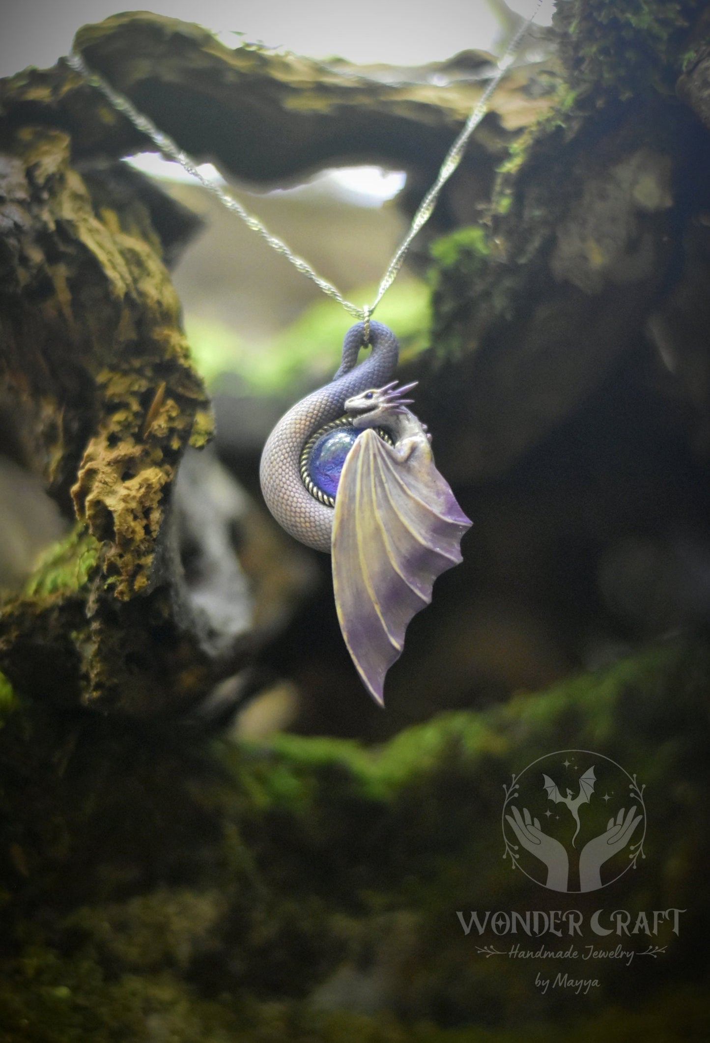 Violet Dragon Necklace