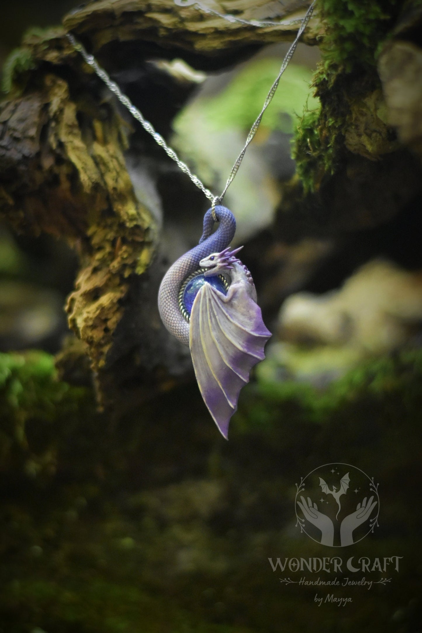 Violet Dragon Necklace