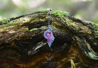 Purple and Blue Dragon Necklace