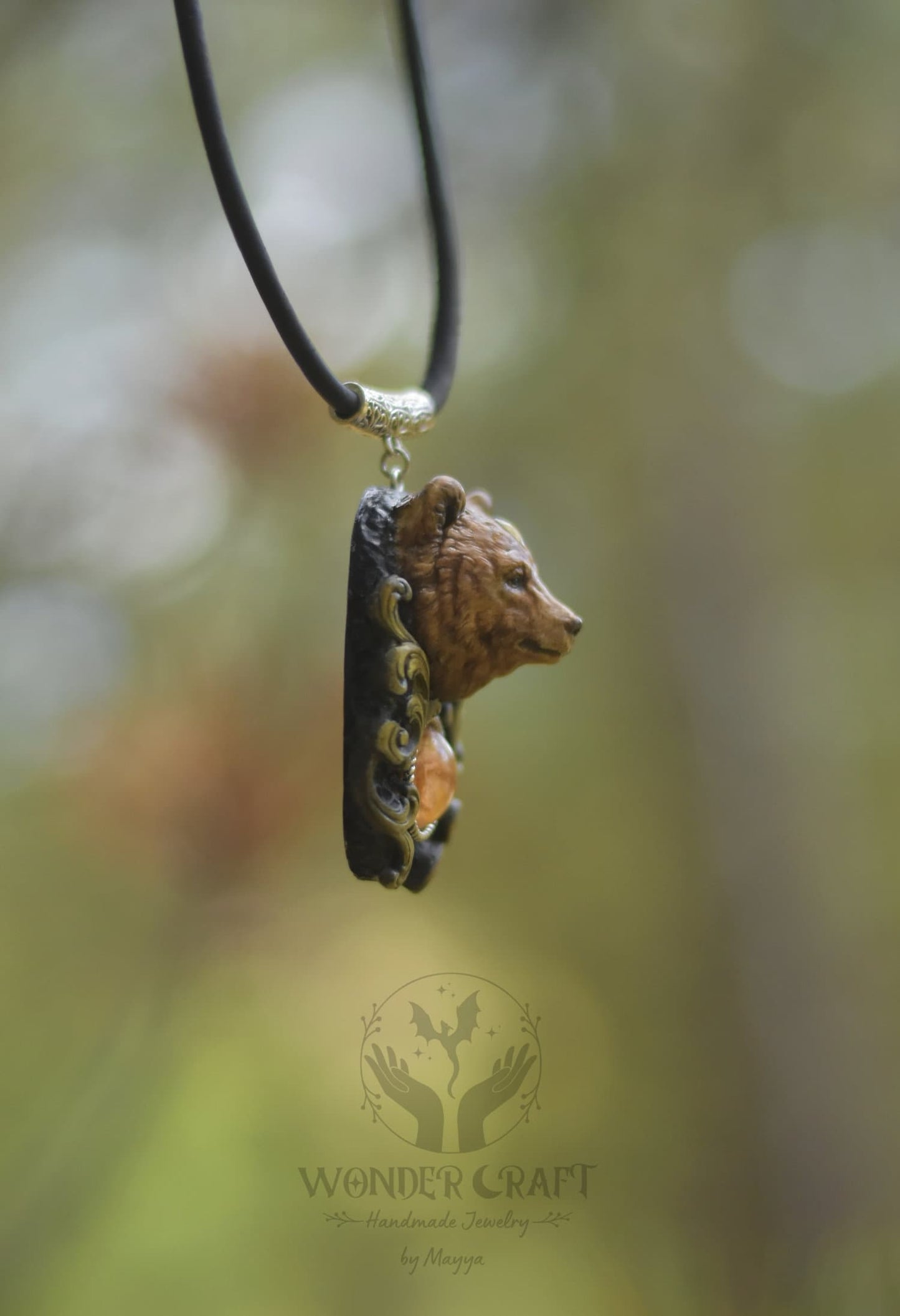 Forest Spirit Guardian Bear Necklace