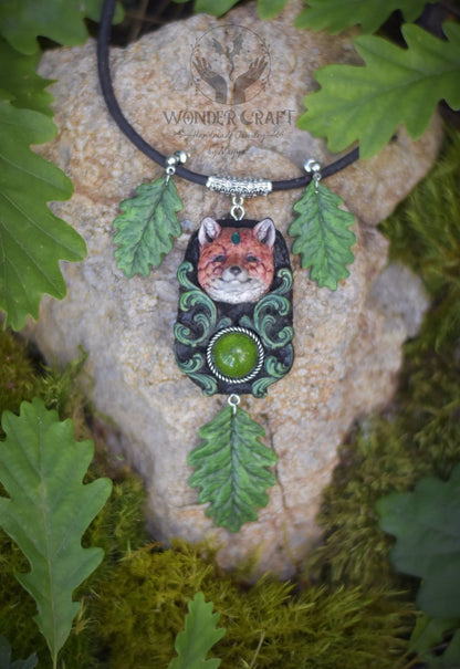 Forest Spirit Guardian Fox Necklace