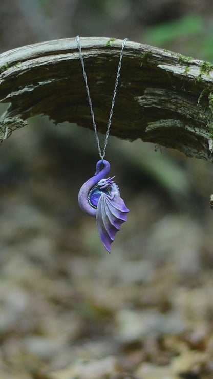 Violet Dragon Necklace